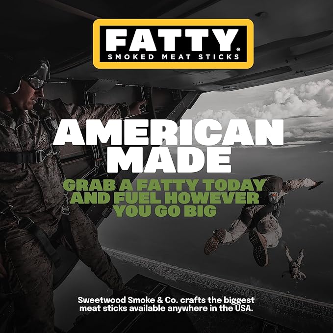 FATTY Meat Sticks Made with Grass Fed Beef Pork Raised Without Antibiotics 13g Protein Per Serving Jalapeno Easter Basket Stuffer for Men 2 oz. (Pack of 20)