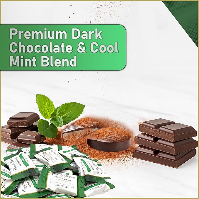 Sugar Free Peppermint Patties – Dark Chocolate Mint Patties Sweetened with Stevia – Guilt-Free Zero Sugar Chocolate Candy for Diabetics &amp Keto – 1lb Bulk Pack Sugar-Free Candy Treats