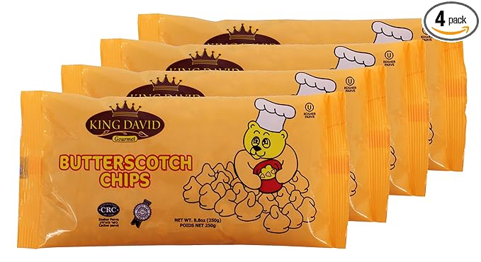 King David Vegan Butterscotch Chips Non-dairy Lactose Free Kosher 8.81 Ounce (Pack of 4)