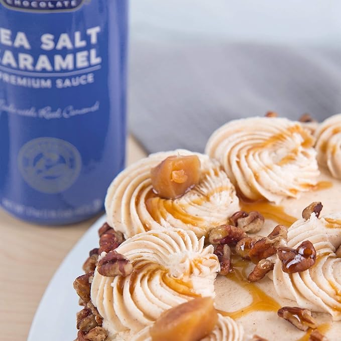 Ghirardelli Chocolate Caramel White Chocolate and Sea Salt Caramel Flavored Sauce 16 oz Bottles (Pack of 4) with Ghirardelli Stamped Barista Spoon