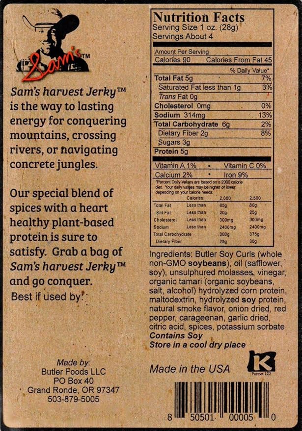 Sam's Harvest Jerky - Original Recipe 4 oz. Bag (Pack of 4)