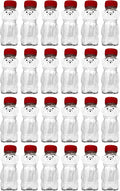 CLEARVIEW CONTAINERS - 12 Ounce Clear Plastic Squeezable Honey Bears with Sealable Flip Top Lids - BPA Free Hand Wash Only (Red 24 Pack)