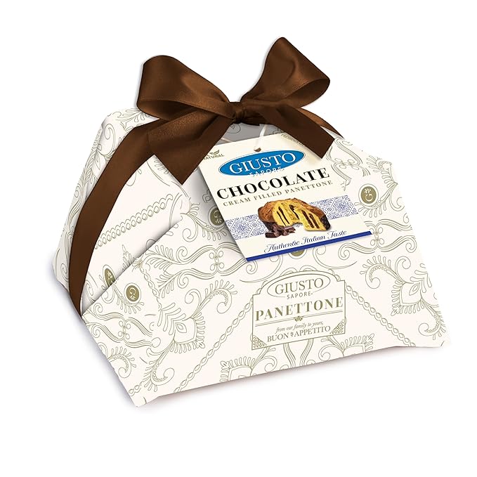 Giusto Sapore Authentic Italian Panettone Filled with Chocolate Cream - New and Imported from Italy Family Owned - 28.21 oz