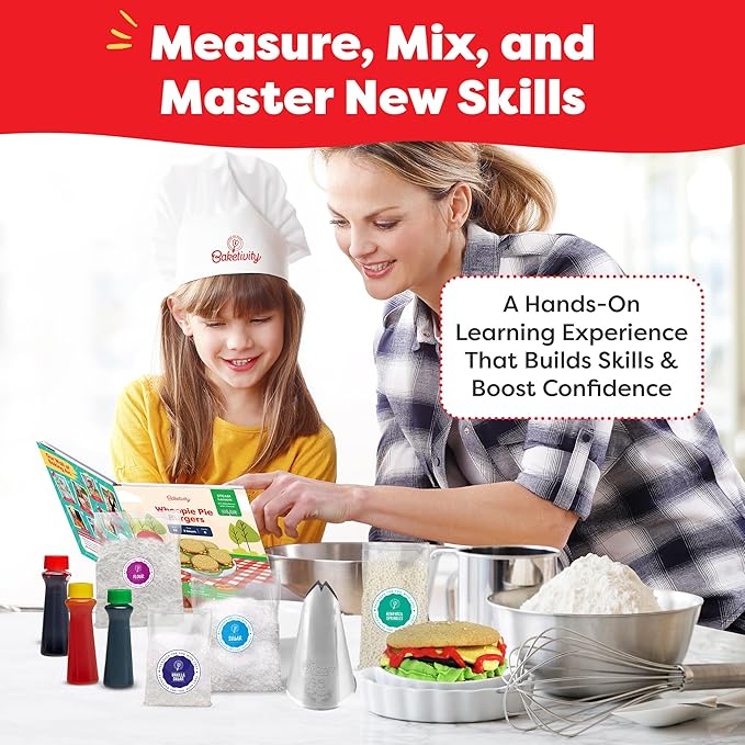 Baketivity Whoopie Pie Burgers Baking Kit for Kids Set - Real Cooking Set for Girls &amp Boys Ages 5-12 - Baking Kit with Premeasured Ingredients STEM Kit for Kids with Instructions