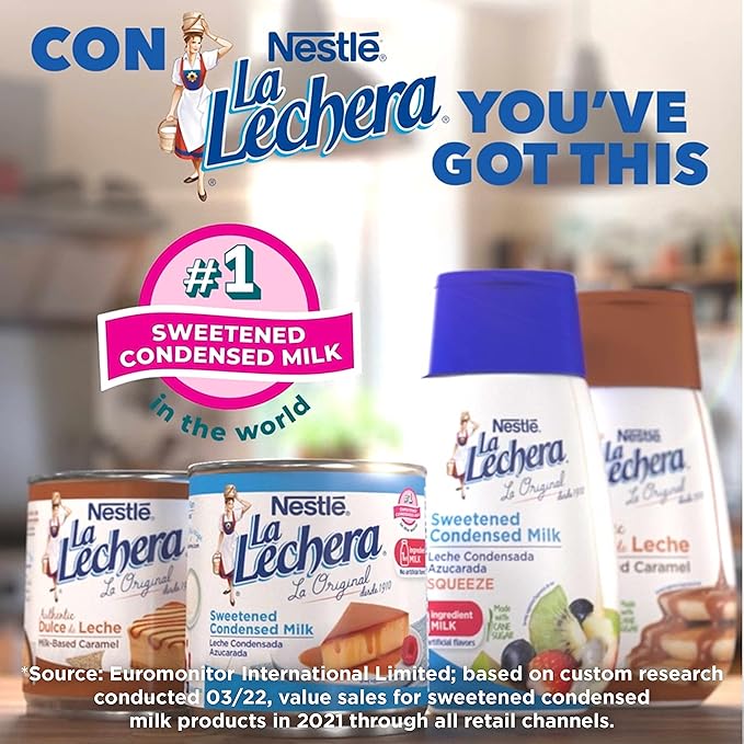 Nestlé La Lechera Sweetened Condensed Milk Shelf Stable Evaporated Milk Canned 12 Pack