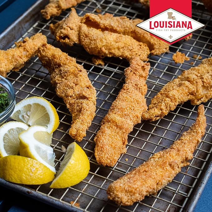 Louisiana Fish Fry Seasoned Fish Fry Seafood Breading Mix 2.88 Pound (Pack of 1) - Season and Cook All Your Fish Shrimp Oysters Vegetables and More to Crispy Perfection