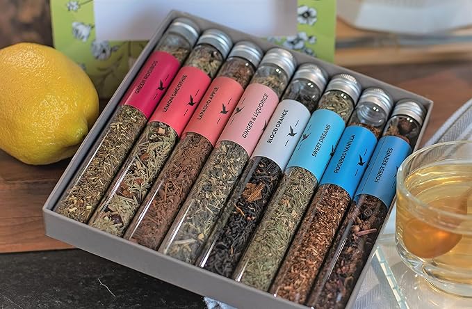 eat.art Tea Botanics | Globally Sourced Herbal Tea Sampler Gift Set | 8-Pack Gift Set