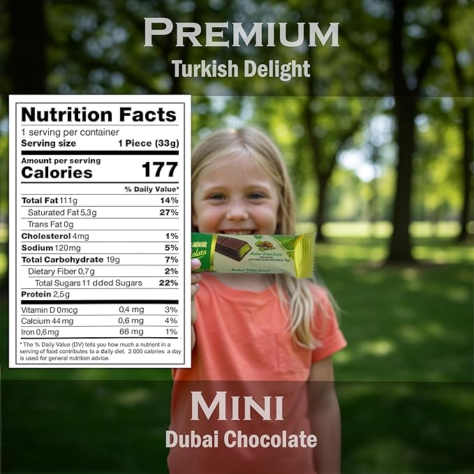 12-Pack Mini Dubai Chocolate Bars with Pistachio – Milk Chocolate 35 g (1.23 oz) Each