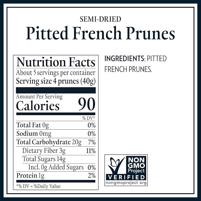 St. Dalfour Pitted French Prunes - 7oz - All Natural No Preservatives or Artificial Ingredients - Made in France - Pack of 3