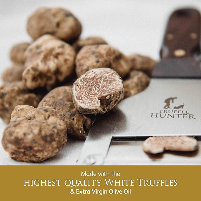 TruffleHunter - White Truffle Oil - Extra Virgin Olive Oil for Cooking &amp Seasoning - 3.38 Oz