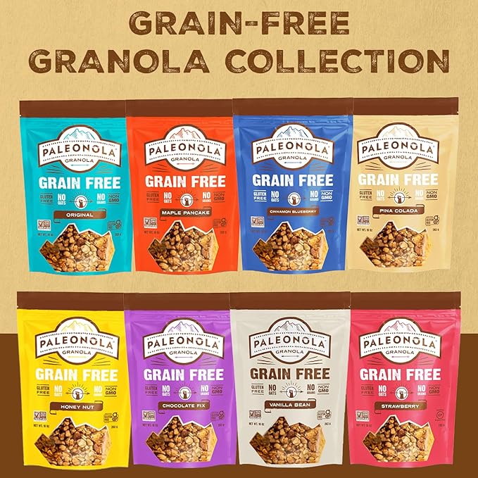 Paleonola Pina Colada Grain Free Granola 10 Oz Resealable Bag (Pack of 3) - Grainless Paleo Granola Blended with Dried Coconut Nuts Seeds &amp Pineapples - Low Carb Gluten &amp Dairy Free Non-GM