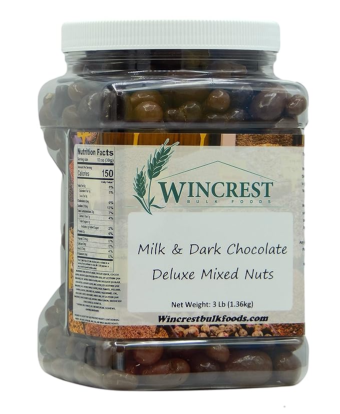 Milk &amp Dark Chocolate Deluxe Mixed Nuts - 3 Lb Tub