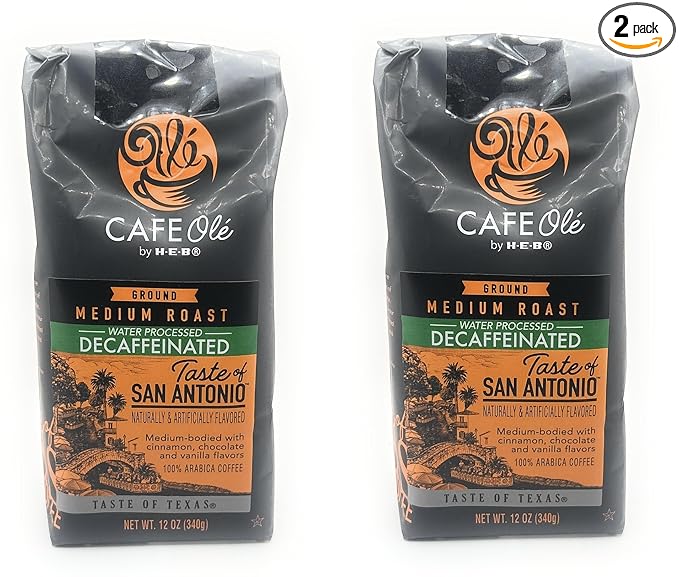 Cafe Ole HEB Ground Coffee 12oz - 2 bags (Decaf San Antonio)