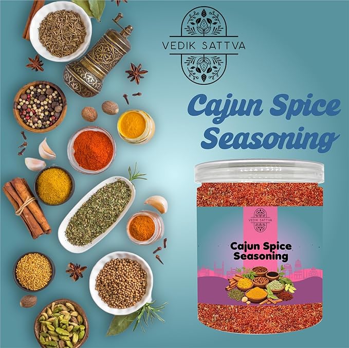 VEDIK SATTVA All Natural Cajun Spice Seasoning 7.05 OZ / 200 GM | Set Of 1 Box