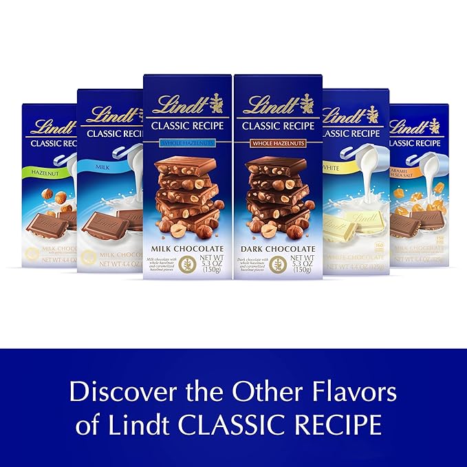 Lindt CLASSIC RECIPE Whole Hazelnut Dark Chocolate Candy Bar Dark Chocolate Candy 5.3 oz. (14 Pack)