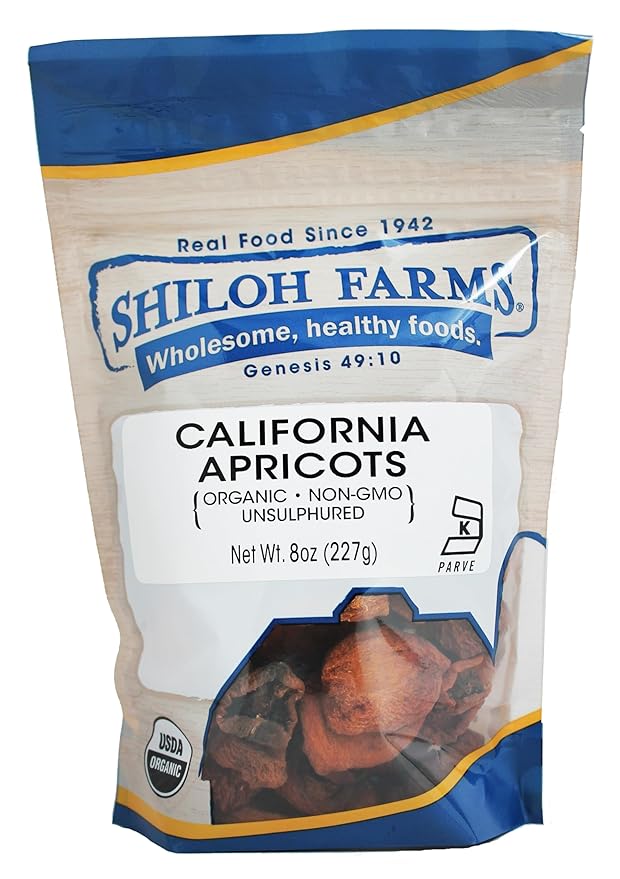 Organic California Dried Apricots - 6 Count of 8 Oz | Unsulphured High Fiber Non-GMO | Shiloh Farms