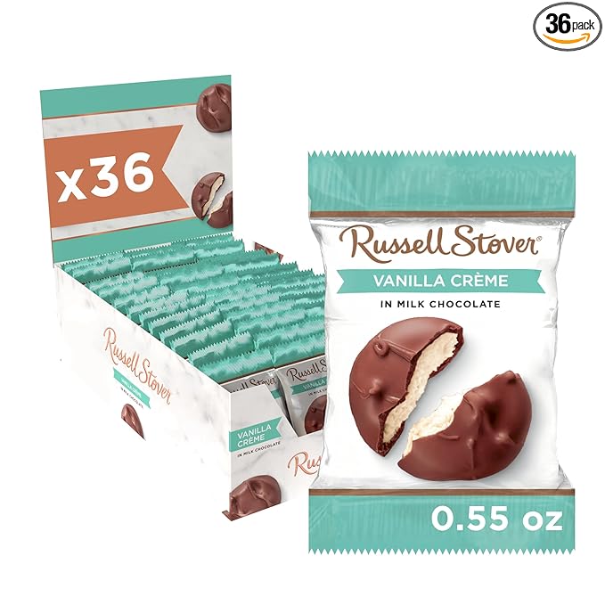 Russell Stover Milk Chocolate Vanilla Creme - 0.55 oz (Pack of 36)