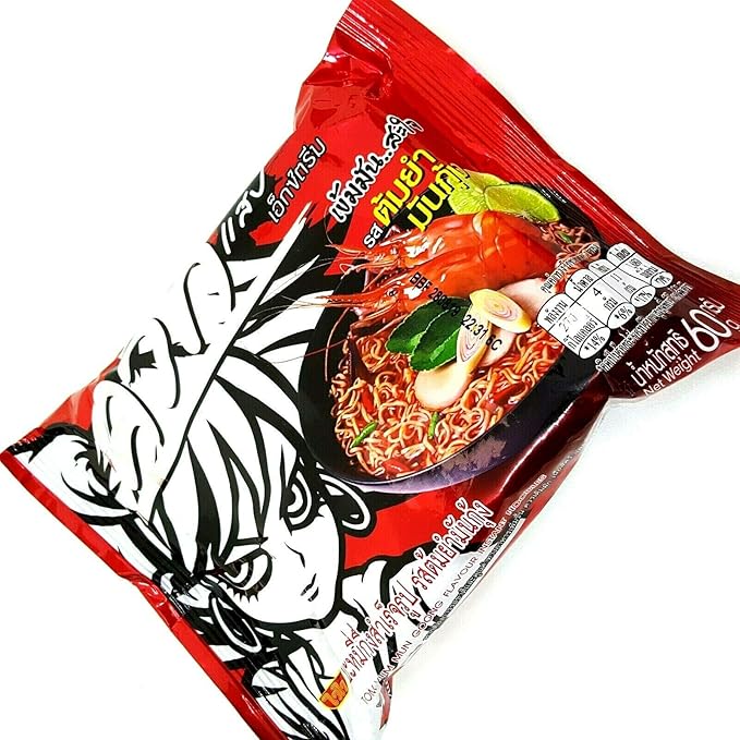 (60g. x 5 Packs) Tom Yum Mun Goong Flavour Quick Cooking Thai Instant Noodles Soup Fest Spicy Food