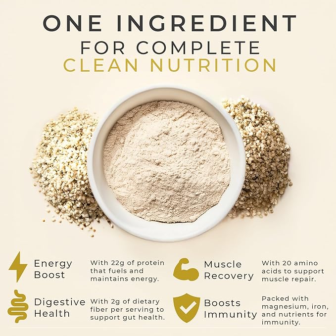 USDA Organic Hemp Protein Powder for Women &amp Men - Unflavored Pure Natural - Plant Based Powder Vegan Gluten Free Keto - Hemp Seed Powder Cold-Pressed (30 Servings (2 lb) Unflavored)