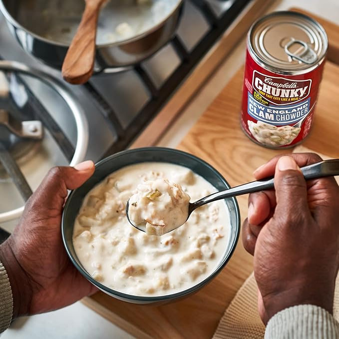Campbell's Chunky Soup New England Clam Chowder 18.8 Oz Can (Case of 12)