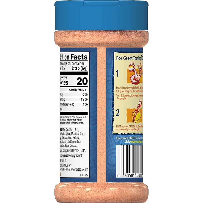 Ortega Seasoning Mix Taco Seasoning 6.5 Ounce (Pack of 12)