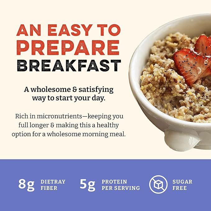 Sunrise Flour Mill USDA Organic Heritage 7-Grain Hot Cereal Mix - 32 oz | Great Source of Fiber and Nutrients | Sugar Free with No Additives | 5 Grams Protein Per Serving
