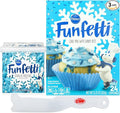 Pillsbury Funfetti Holiday Bundle 1 of each: Winter Cake Mix &amp Blue Vanilla Frosting with By The Cup Spreader