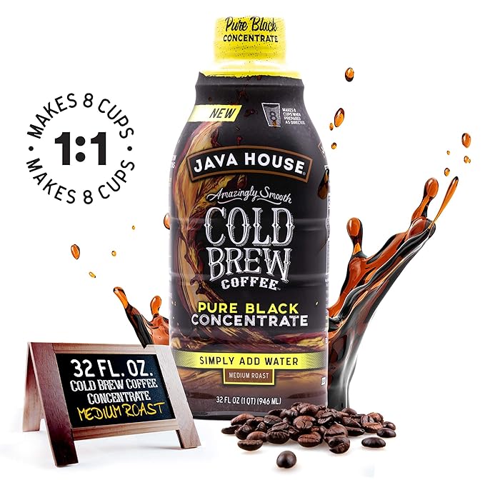 Java House Cold Brew Coffee Colombian Liquid Concentrate Bottle 32 Fl Oz