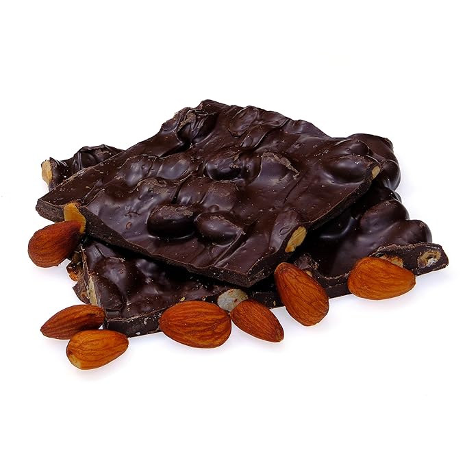 Dark Chocolate Almond Bark - 1 Pound - Gourmet Handmade Chocolate with Roasted Almonds - 16 Ounces by CandyKorner