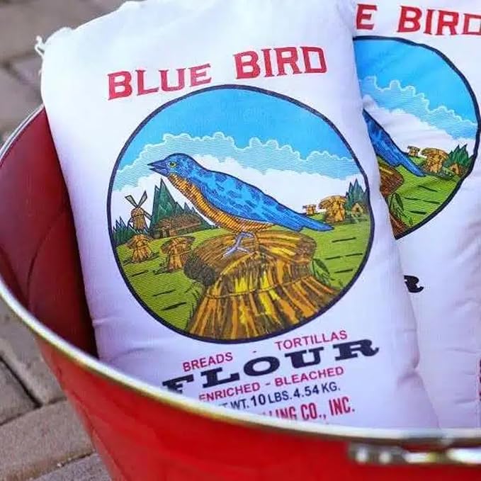 Blue Bird Flour in the Instantly Recognizable 5 Pound Cloth Bag. Best for Fry Bread