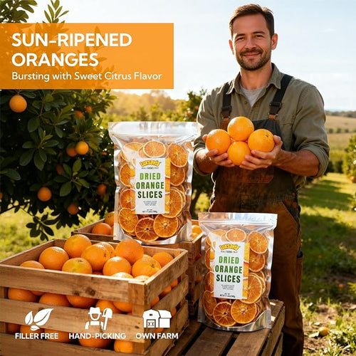 1.1LB(500g) Natural Dried Orange Slices BulkApprox 100-110 WheelsDehydrated Orange Slices NO AddtivesDried Oranges Sugar FreeDehydrated Fruit for CocktailsChristmas DayCraftsBakingFruit Tea