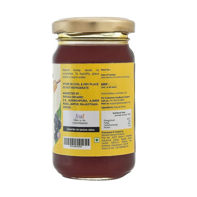 Shiva Organic Honey Combo - Eucalyptus Jamun Multi Flora - 250g Each | Diverse and Pure Honey Collection