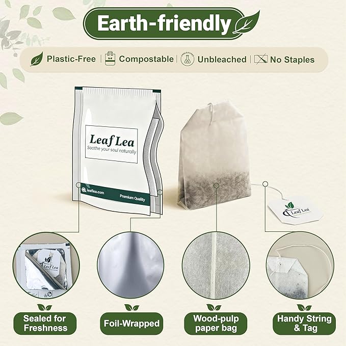 LeafLea Cinnamon Tea Bags 80 Count (2-Pack) 100% Natural Ground Cinnamon Stick Herbal Tea Spiced and Warming Flavor for Relaxation Caffeine-Free Sugar-Free Vegan