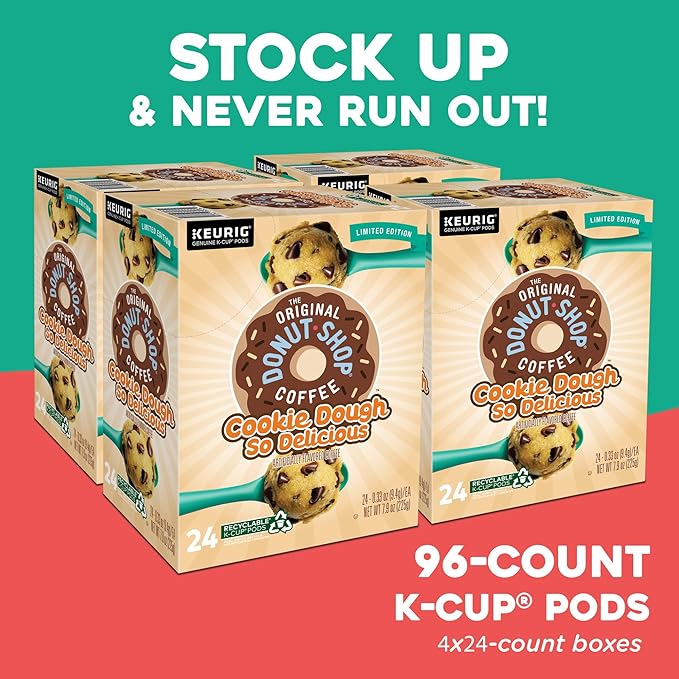 The Original Donut Shop Cookie Dough So Delicious Keurig Single Serve K-Cup Pods Flavored Coffee 96 Count