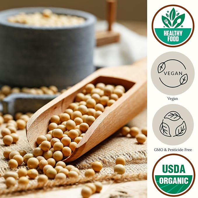 Be Still Farms Organic Soybeans - Soy Beans Dry (2.8 lb) aka Soya Nuts - Great for Edamame Soy Milk Tofu - High in Protein &amp Fiber | USA Grown | USDA Certified | Vegan | Non-GMO | Gluten Free
