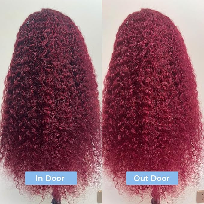 250% Density Burgundy Wig Human Hair 13X4 99j Burgundy Lace Front Wigs Human Hair 13x4 Braided Wigs For Black Women HD Deep Wave Curly Human Hair Wig with Baby Hair 28 Inch