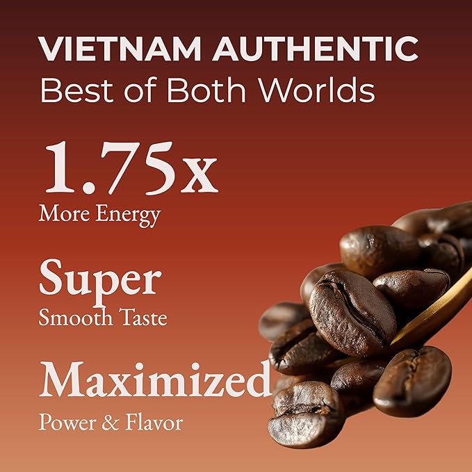 Cafely SaiGon OG - Robusta &amp Arabica Blend Ground Vietnamese Coffee – Dark Roast High Caffeine (Bold &amp Smooth) Signature Blend Low Acid Single Origin Direct Trade For Phin French Press