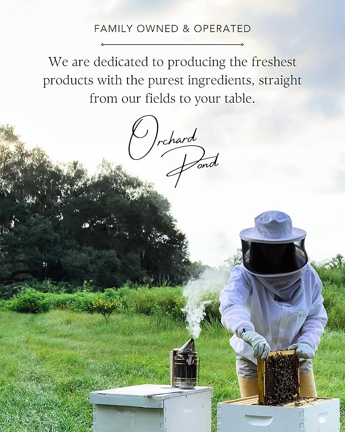 Orchard Pond Tupelo Honey - Rare Harvest from White Ogeechee Tupelo Trees Handcrafted in North Florida 100% Pure &amp Unheated 32 Ounces