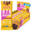 B.T.R. Nation Vegan Keto Superfood Protein Bars - Peanut Butter Chocolate Chip BLISS | (12) Bars | Low Carb Plant Based Gluten Free Free of Sugar Alcohols &amp Boosted with Powerful Superfoods!