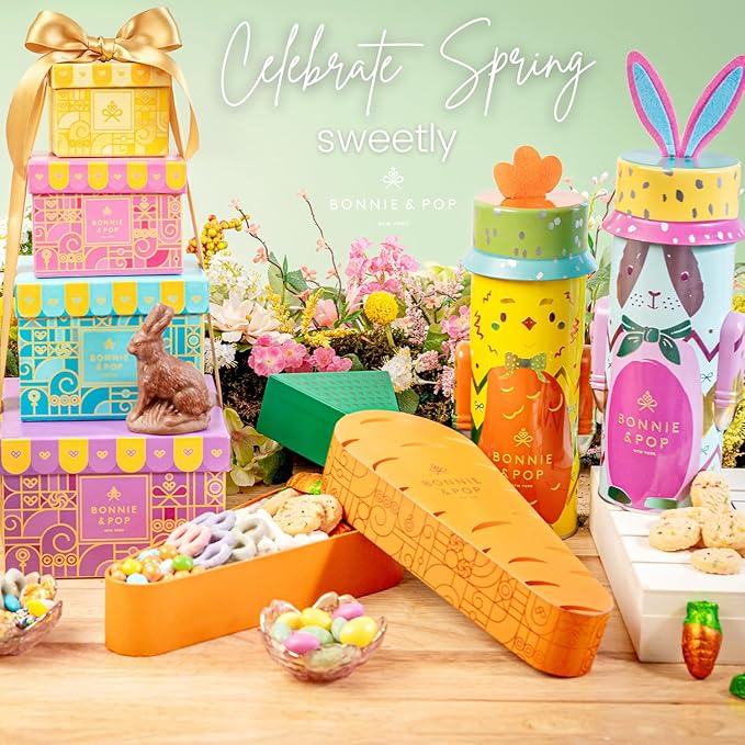 Easter Gift Basket Healthy Assorted Dried Fruit and Shortbread Cookies Natural Snack Gift Food Tray Office Men Woman Him Her Kids Children Families Bonnie and Pop