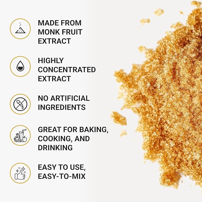 Monk Fruit Extract Sweetener 1lb Monk Fruit Extract Powder Pure Monkfruit Flavor No Erythritol Keto Sugar Substitute 1465 Servings