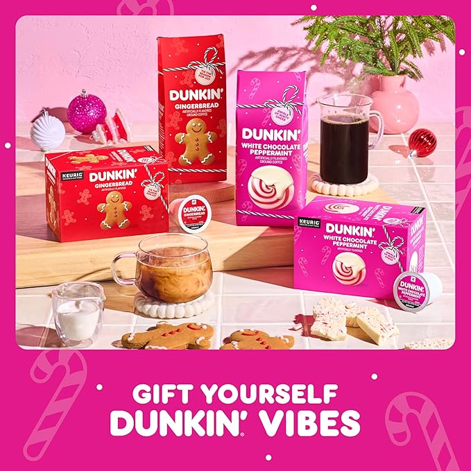 Dunkin’ White Chocolate Peppermint Artificially Flavored Coffee K-Cup Pods 60 Ct.