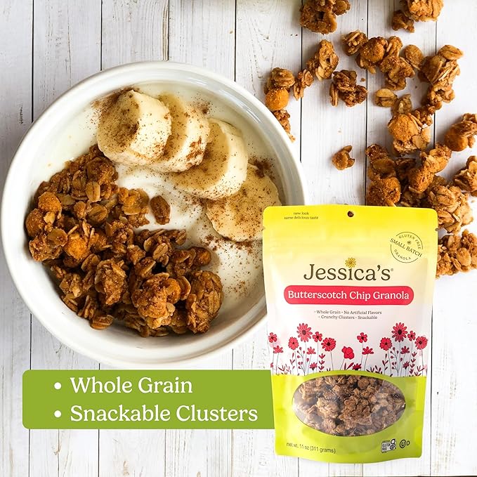 Jessica’s Butterscotch Chip Granola - Handmade Gluten-Free Whole Grain 11oz (3 Pack)