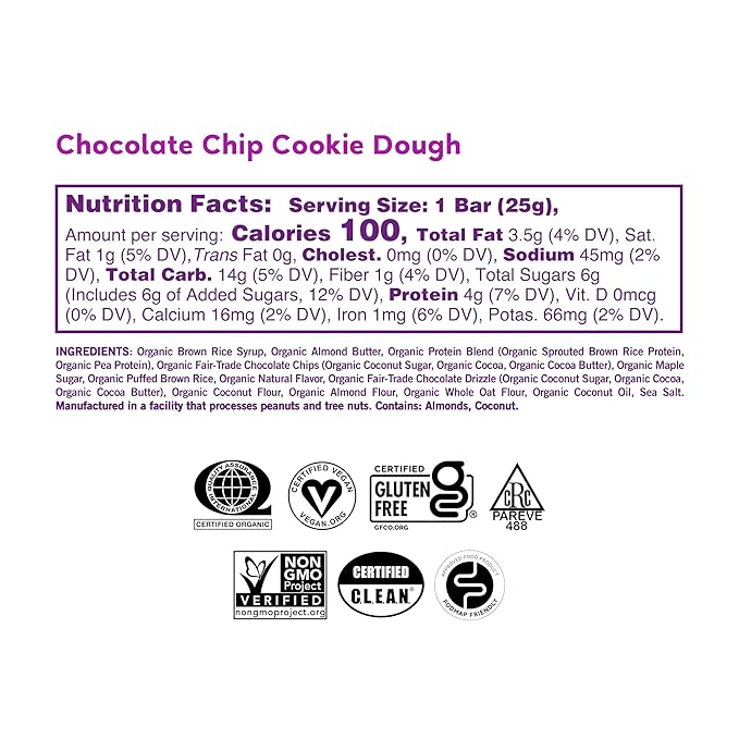 GoMacro MacroBar Organic Vegan Protein Bars - Dark Chocolate + Almonds &amp Coconut Almond Butter Chocolate Chips (2.3 Ounce Bars 12 Count) (Pack of 2)