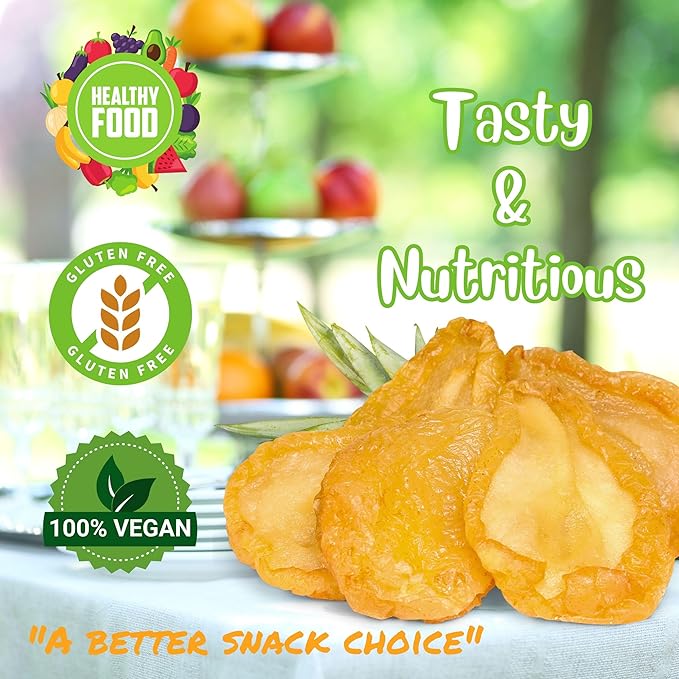 Dried Pears by It's Delish 1 Lb (16 Oz) Bag | Fancy California Pear Slices No Sugar Added | Healthy Dried Fruit Snack Food Naturally Sweet Moist and Chewy Dry Fruit Snacks | Vegan Kosher