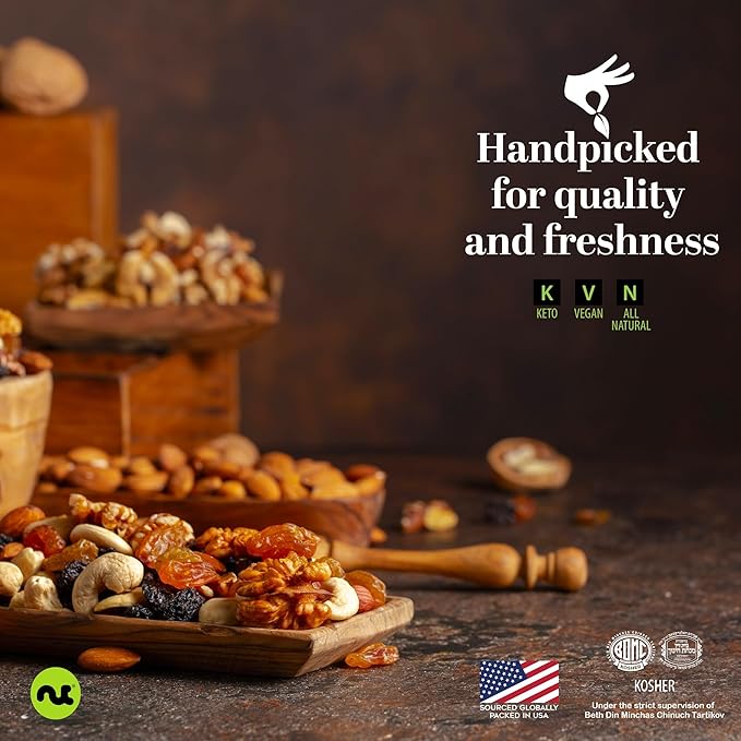 NUT CRAVINGS - Raw Walnuts In Shell Whole (80oz - 5 LB) Packed Fresh in Resealable Bag - Nut Snack - Food Assortments Ideal for Trail Mixed Nuts
