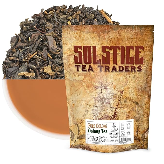 Solstice Oolong Loose Leaf Tea (16-Ounce Bulk) Formosa Standard Taiwan Oolong Tea 175+ Cups Per Bag (1 Lb.)