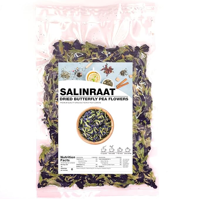 (35.27oz//1 kg) Butterfly Pea Flower Tea Butterfly Pea Tea Rich in Antioxidants Edible Dried Herbal Flowers for Blue &amp Purple Drinks and Food Coloring - by SALINRAAT