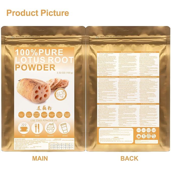 Lotus Root Powder 100g/3.52oz 100% Natural Pure 莲藕粉 for Smoothies Shakes Baking &amp Drinks