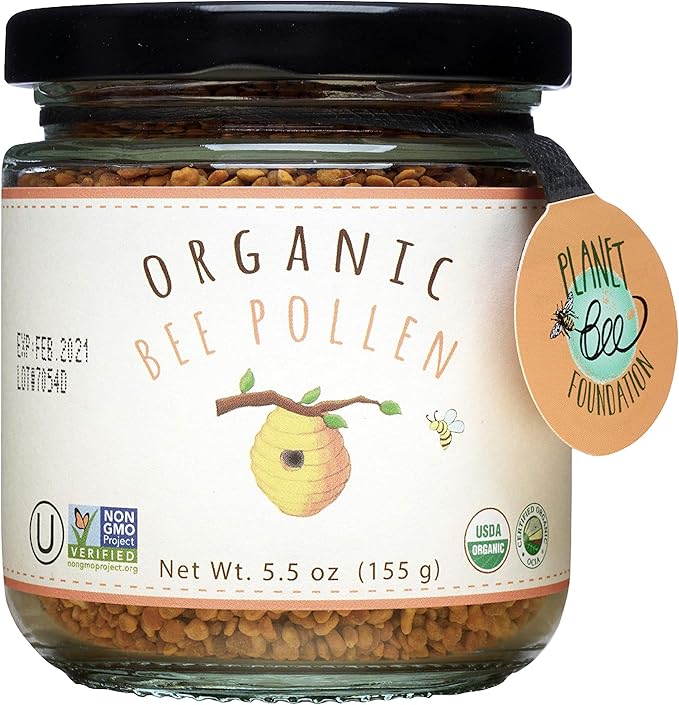Greenbow Organic Bee Pollen - 100% USDA Certified Organic Pure Natural Bee Pollen - Superfood Packed with Proteins Vitamins &amp Minerals - 155g Organic Amazon Forest Honey 11oz